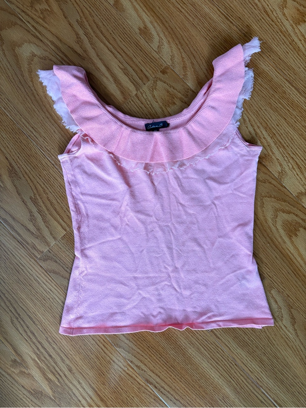 Arden B Women’s Coral Vollant Collar Sleeveless Top Size XS